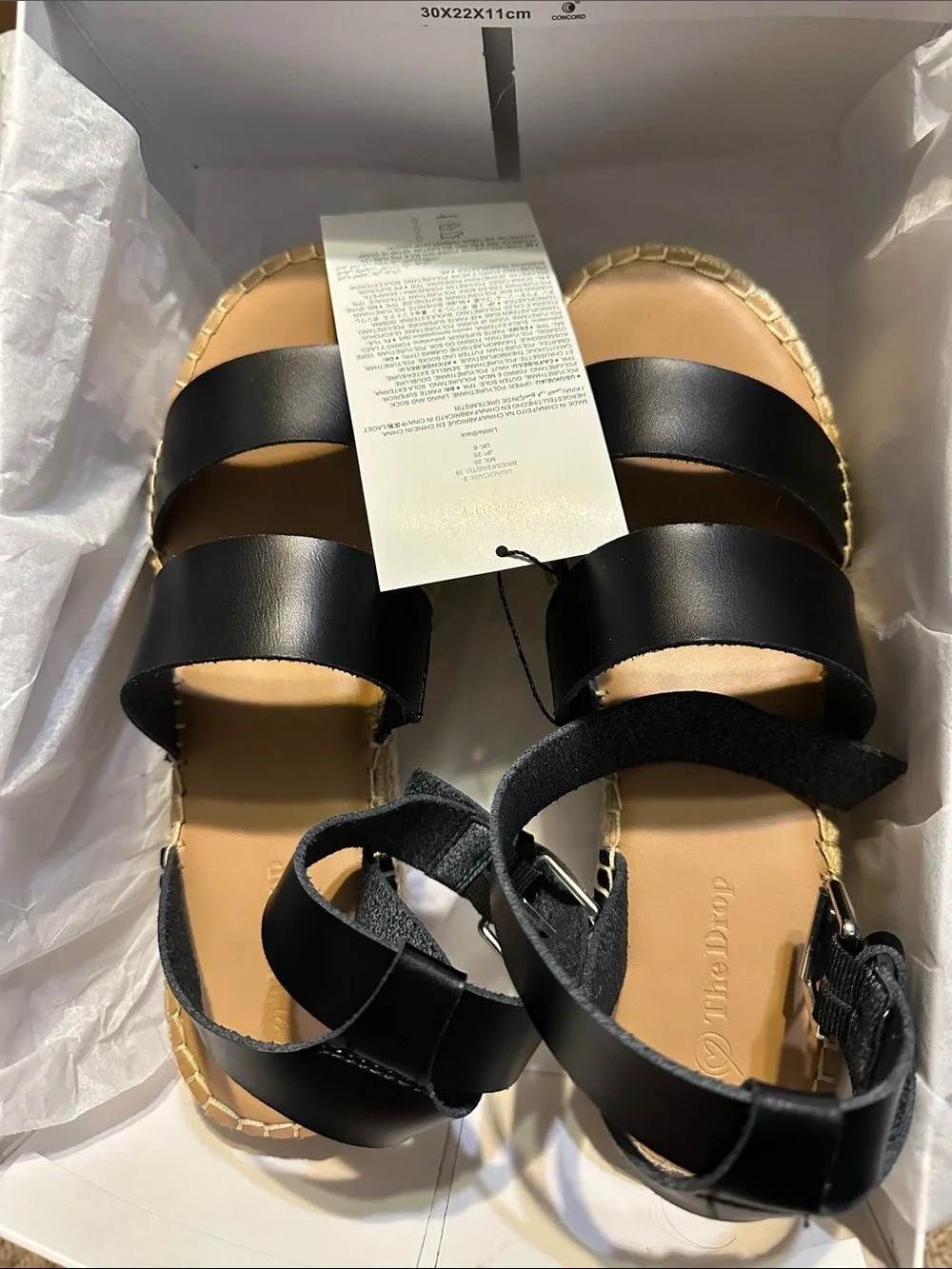 Women's Black Ankle-Strap Espadrille Platform Sandals